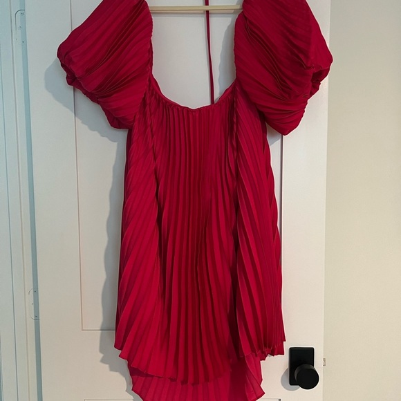 Express Pink Off-Shoulder Puff Sleeve Sundress - Picture 4 of 6